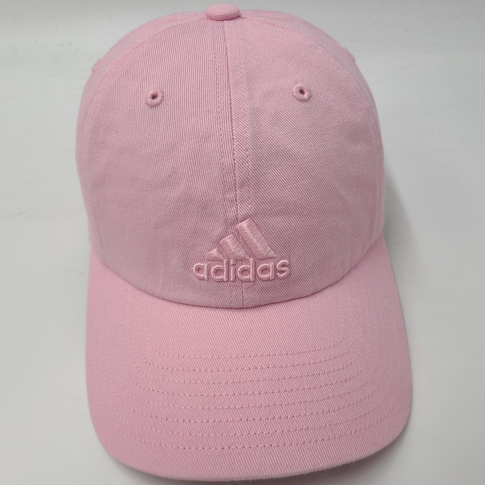 Women Adidas Hat Strapback Pink Embroidered Logo Aeroready Casual Relaxed Cotton